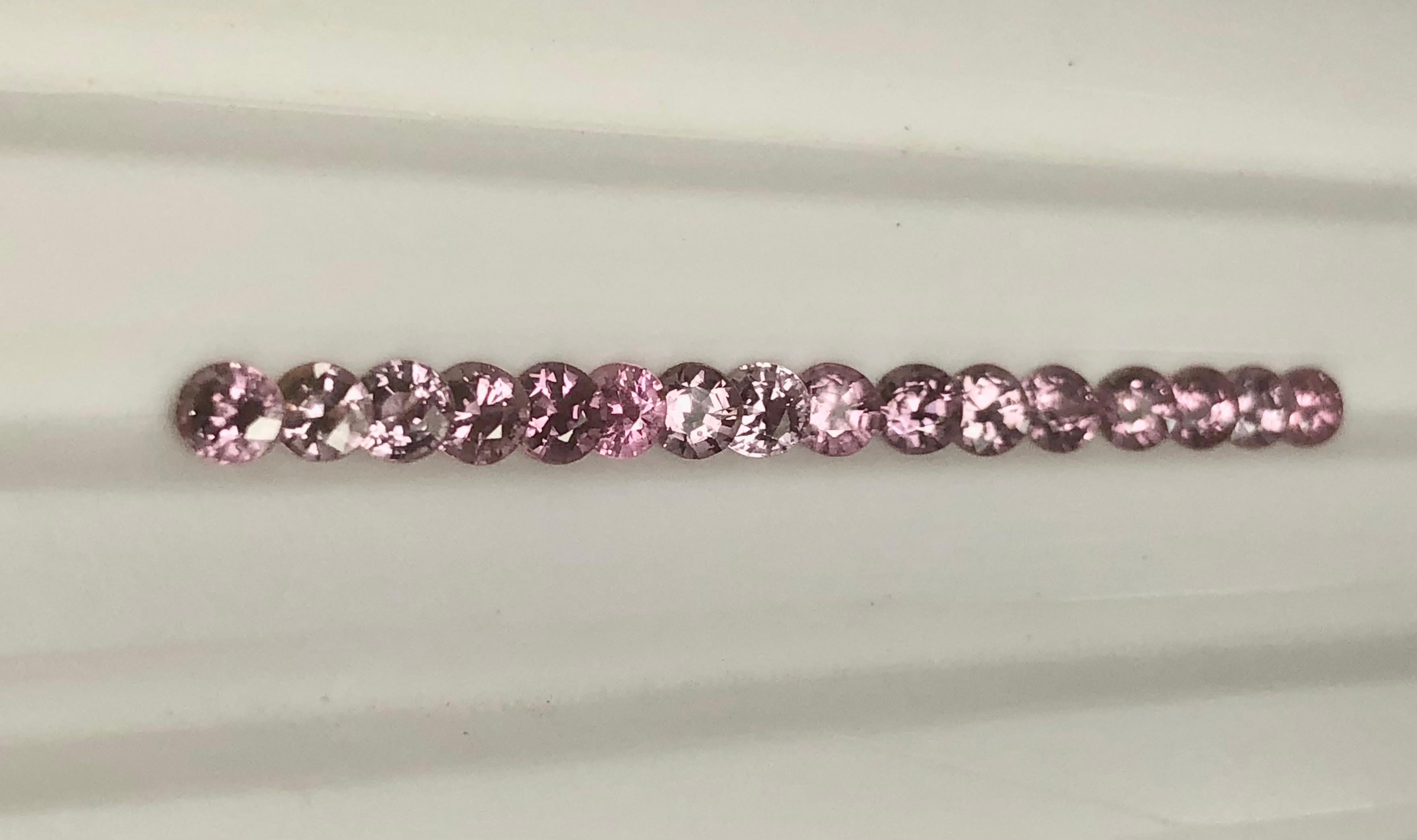 Pink Spinel Eternity Band Gold Ring 4.2mm For Sale 2