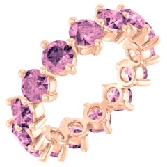 Pink Spinel Eternity Band Gold Ring 4.2mm