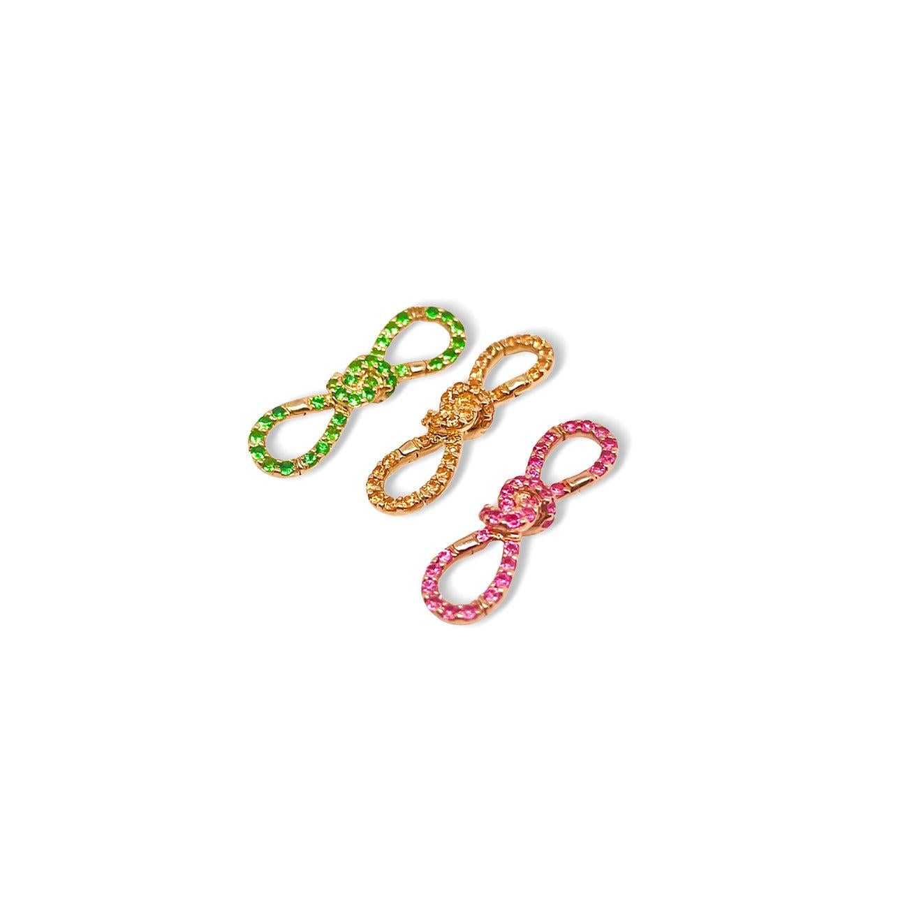Fermoir à clip pour pendentif multifonctionnel en spinelle rose « Forget Me Knot » en vente 1