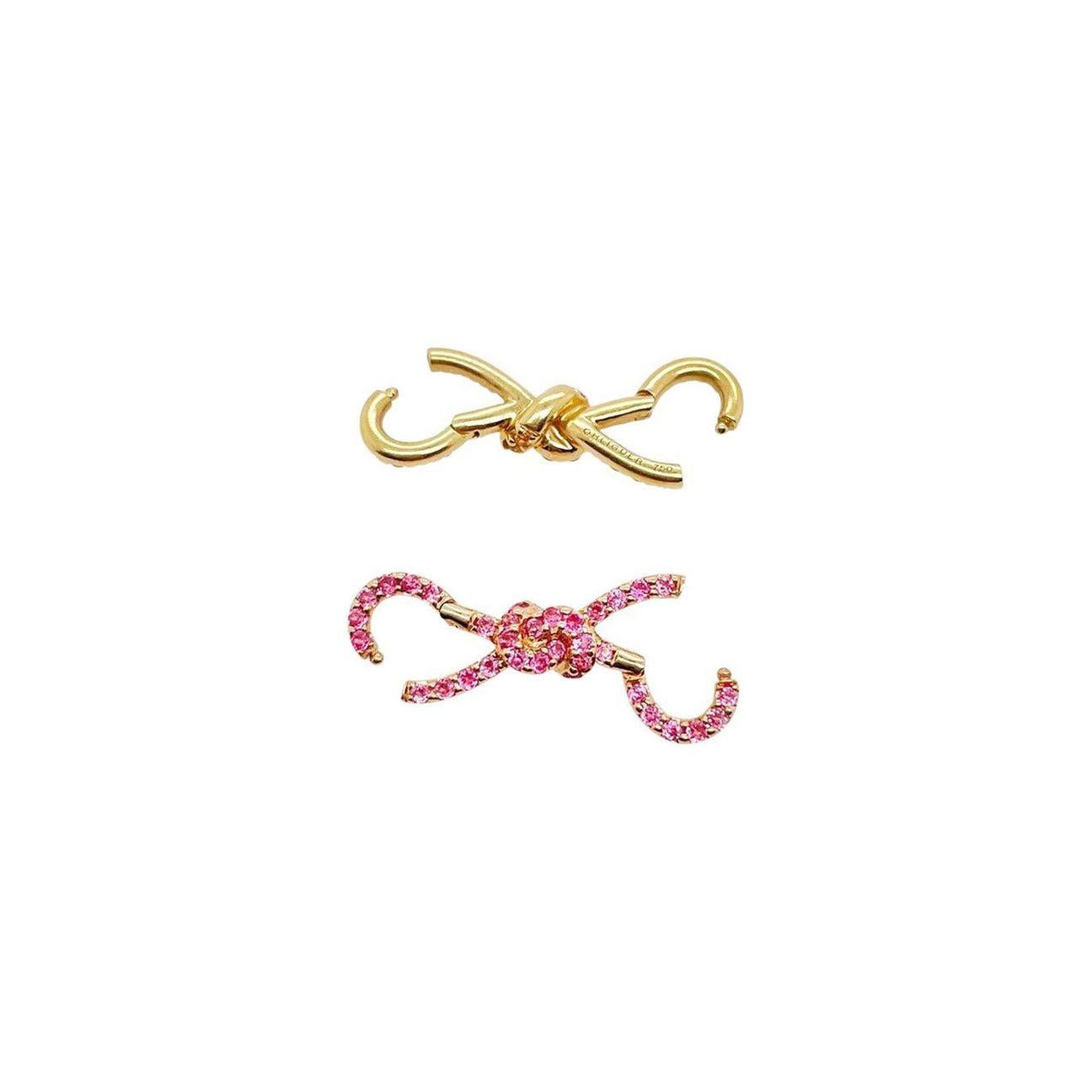 Fermoir à clip pour pendentif multifonctionnel en spinelle rose « Forget Me Knot » en vente 3