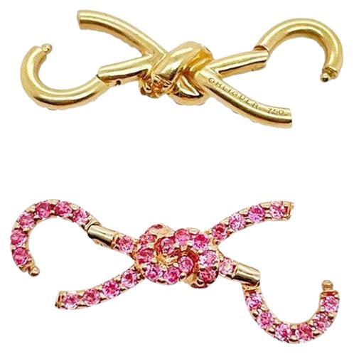 Pink Spinel "Forget Me Knot" Multifunctional Enhancer Clip Pendant Clasp For Sale