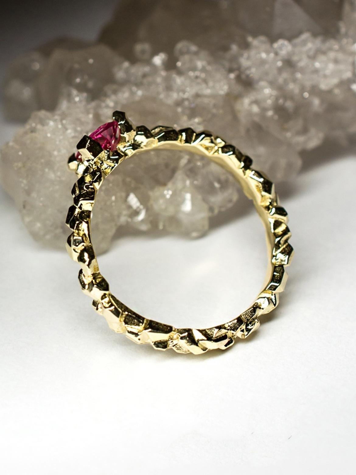 Rosa Spinell Ring Gold Classic Oval Schliff Edelstein Verlobung Geschenk 4