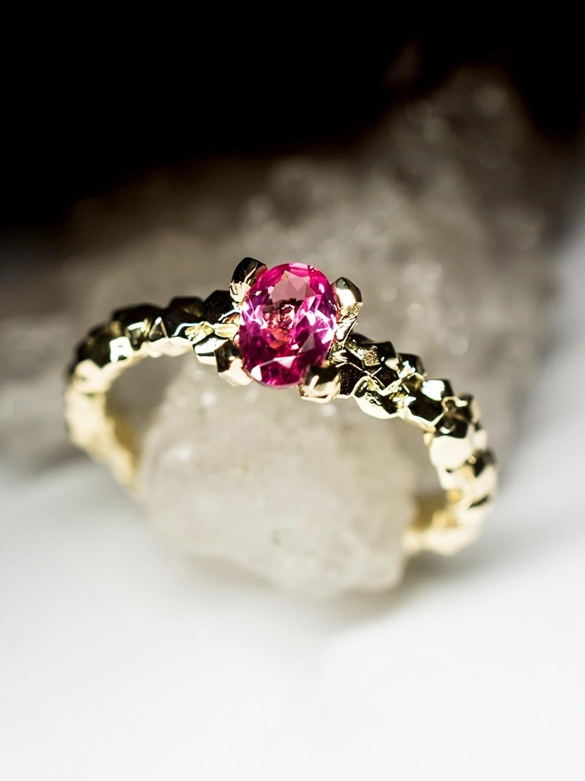 Rosa Spinell Ring Gold Classic Oval Schliff Edelstein Verlobung Geschenk 7
