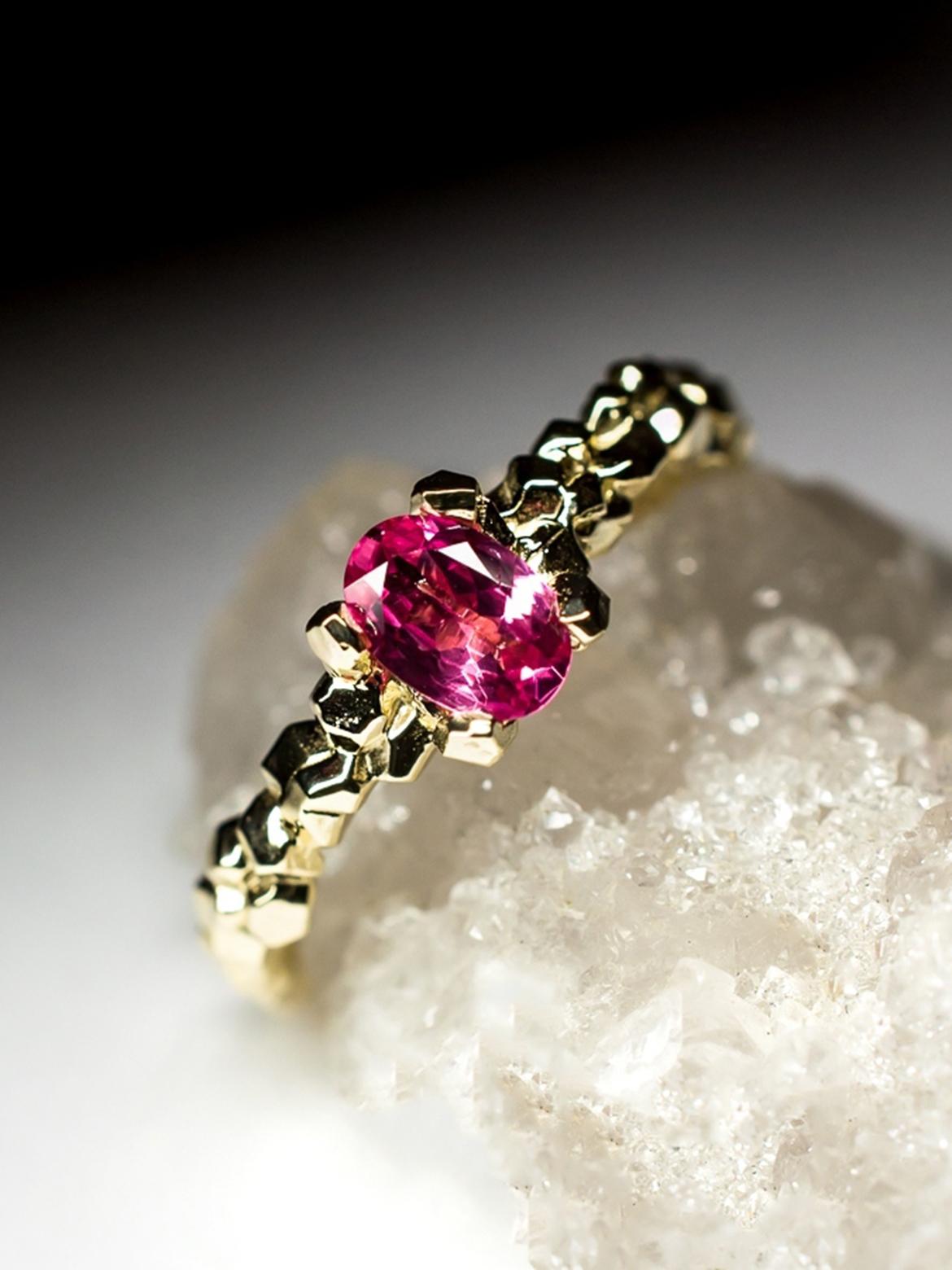 Rosa Spinell Ring Gold Classic Oval Schliff Edelstein Verlobung Geschenk 1