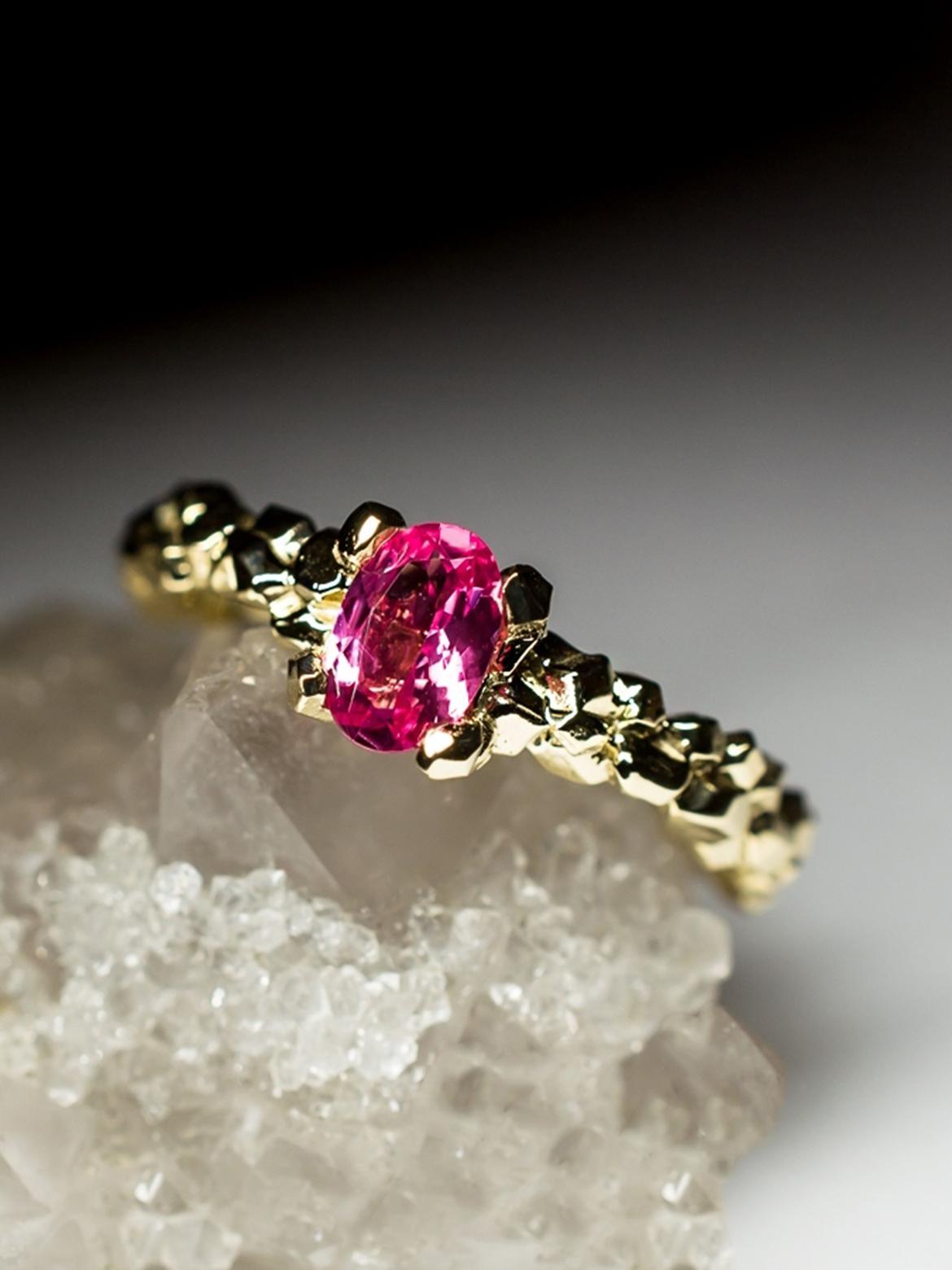 Rosa Spinell Ring Gold Classic Oval Schliff Edelstein Verlobung Geschenk 3