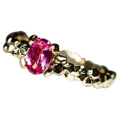 Pink Spinel Ring Gold Classic Oval Cut Gem Engagement Gift