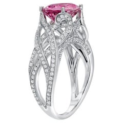 3.18 Carat Oval Pink Spinel Diamond Ring in 18K White Gold – Merkaba Jewelry
