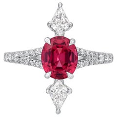 Retro Pink Spinel Ring 1.47 Carat Oval