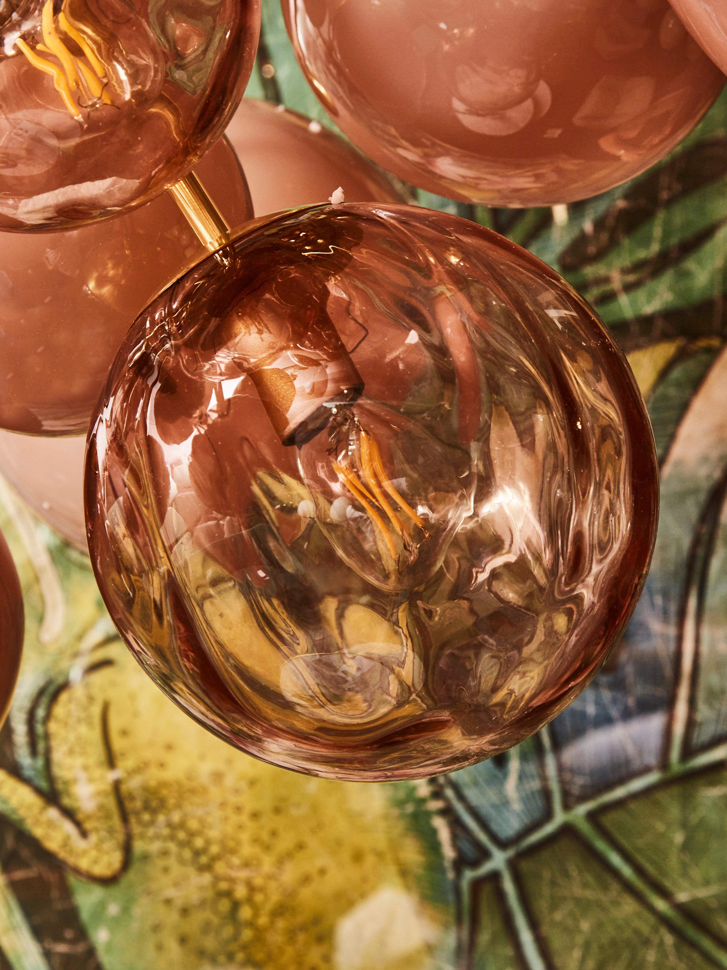 Italian Pink Sputnik Chandelier by Studio Glustin