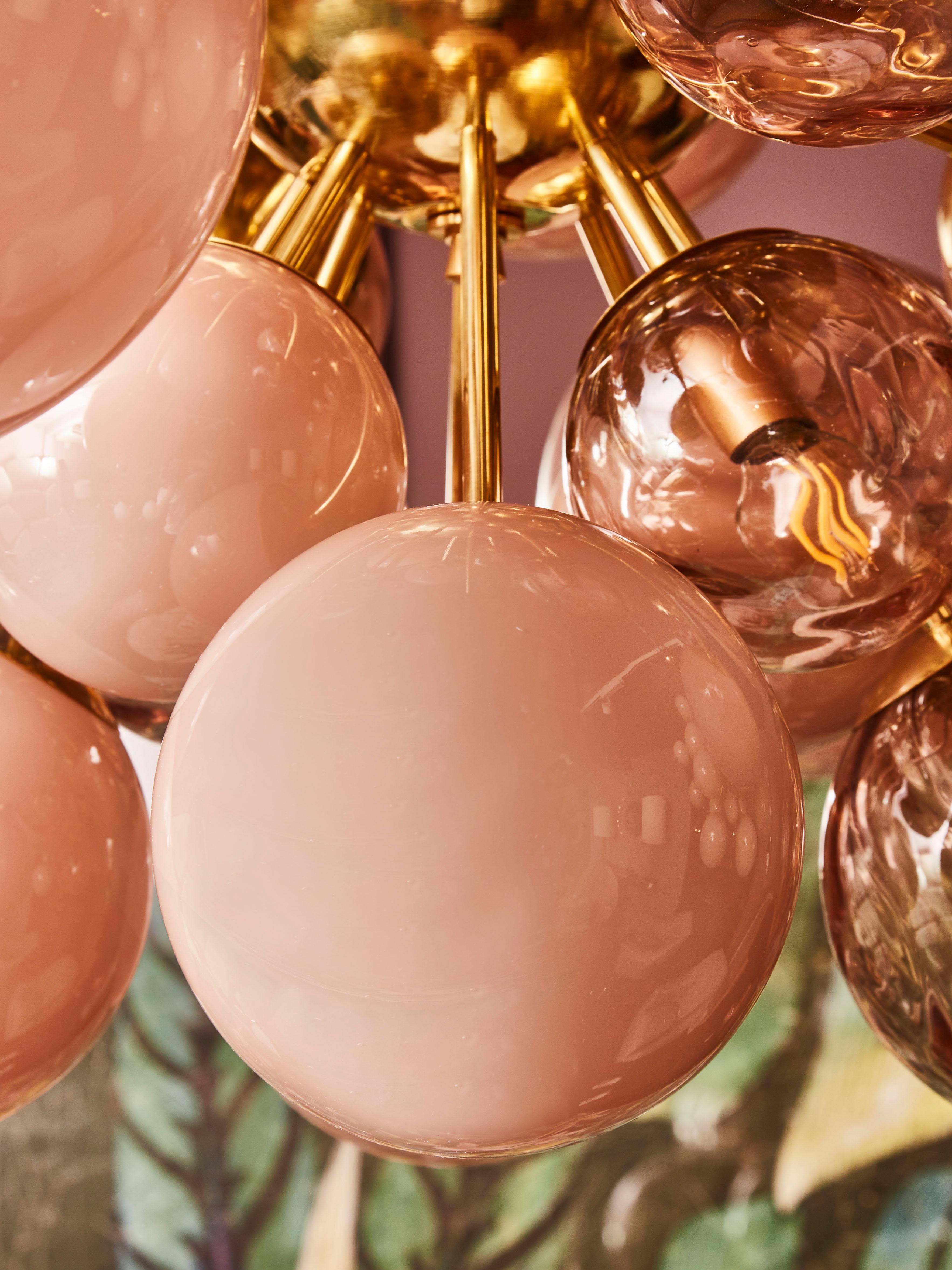 Pink Sputnik Chandelier by Studio Glustin In Excellent Condition In Saint-Ouen (PARIS), FR