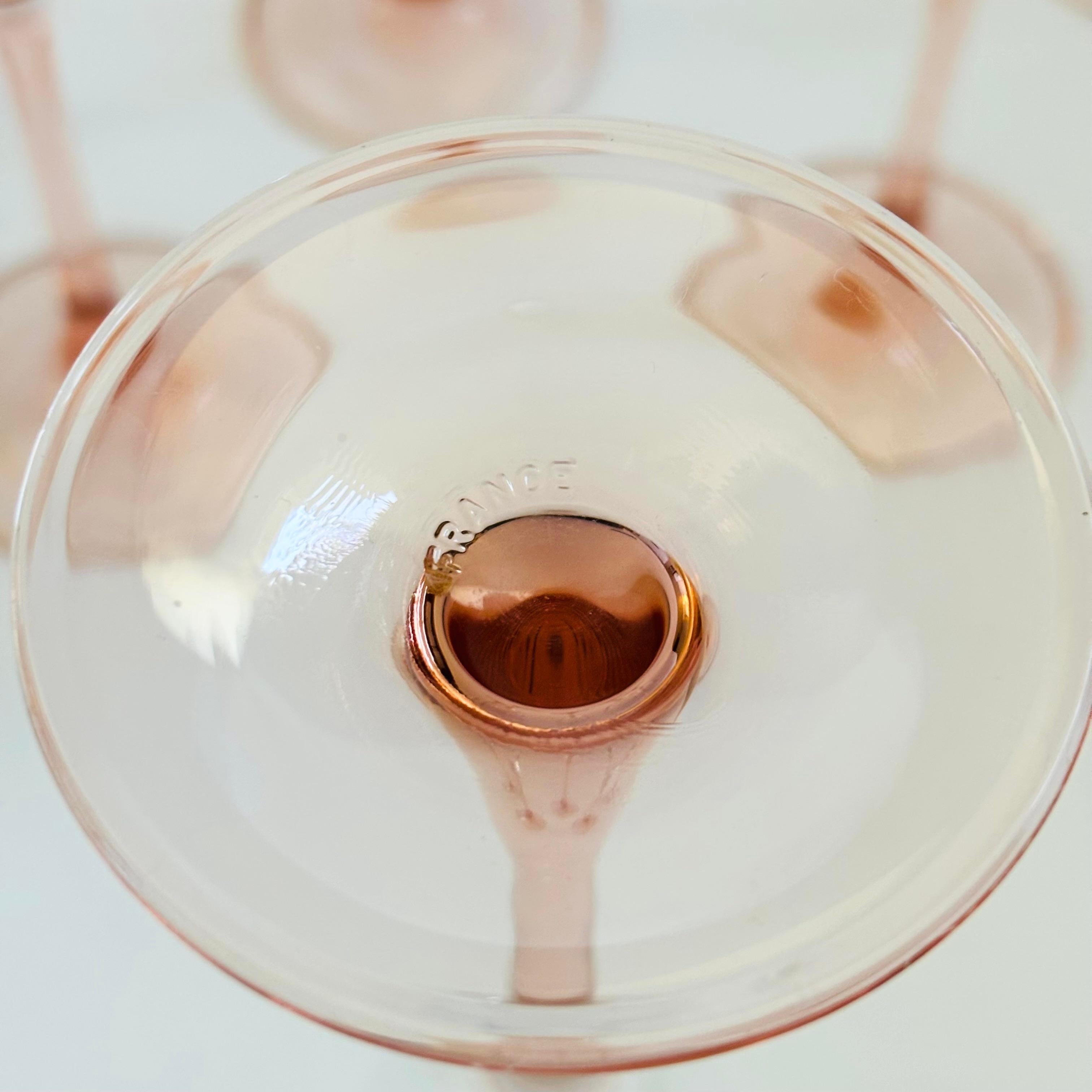 Rosa Stiel Sektflöten - 6er Set (Glas) im Angebot