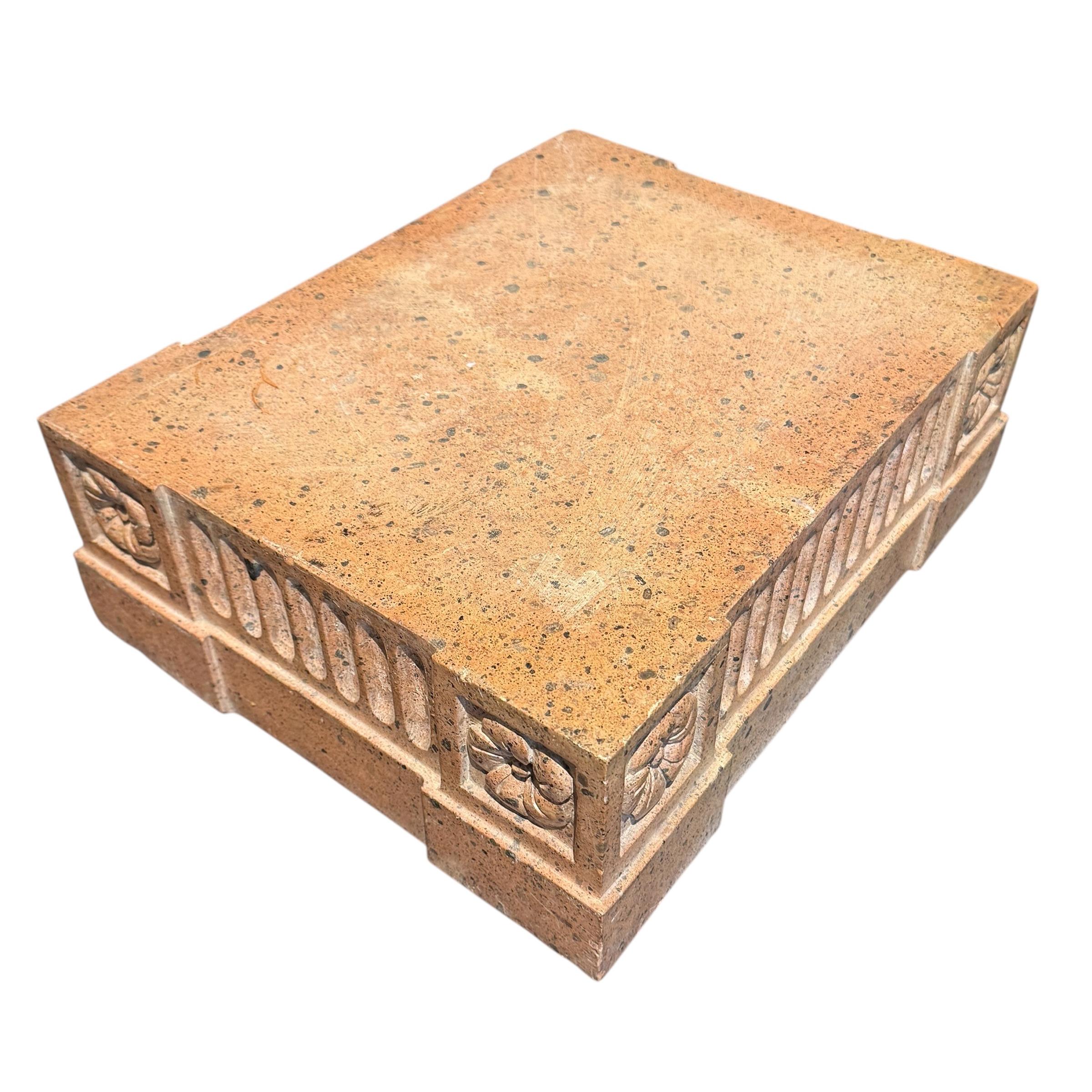 Neoclassical Pink Stone Architectural Plinth For Sale