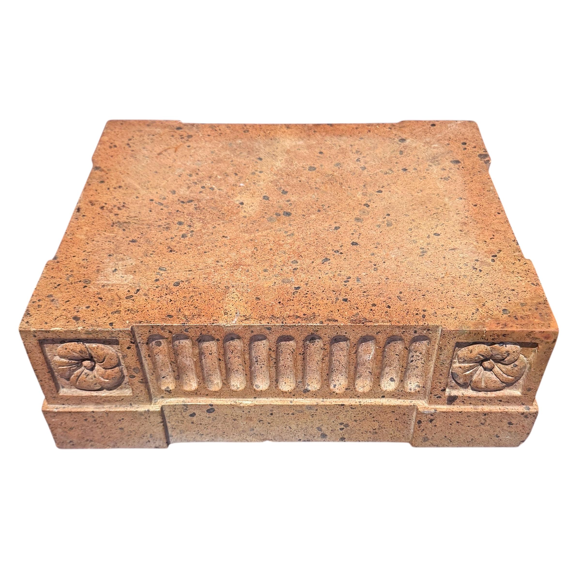 Mexican Pink Stone Architectural Plinth For Sale