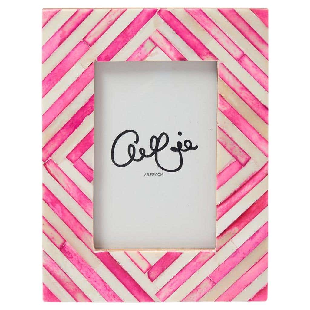 Pink Stripe Modern Bone Inlay Photo Frame For Sale at 1stDibs | pink ...
