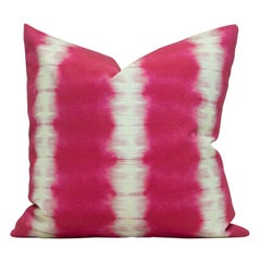 Pink Stripe Tie Dye Linen Square Pillows