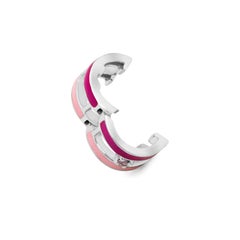 Rosa gestreifter Manschettenarmband mit Saphir