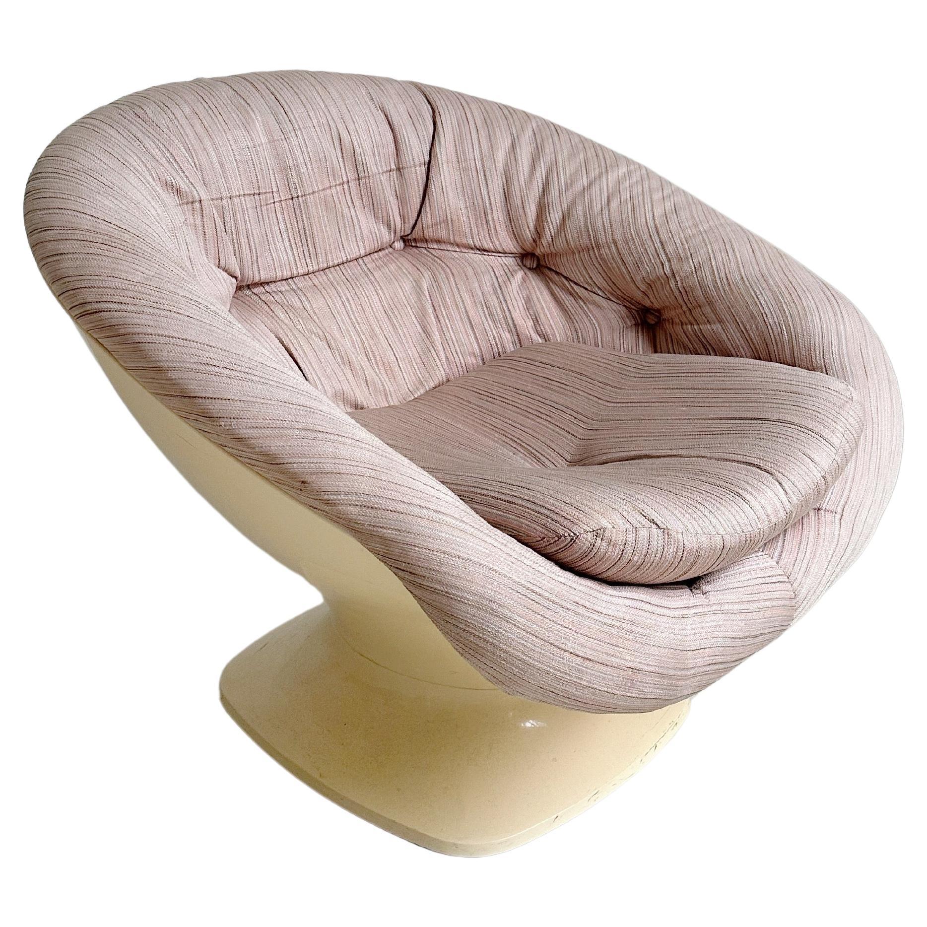 Pink Striped Space Age Club Chair by Raphael Raffel, 60's