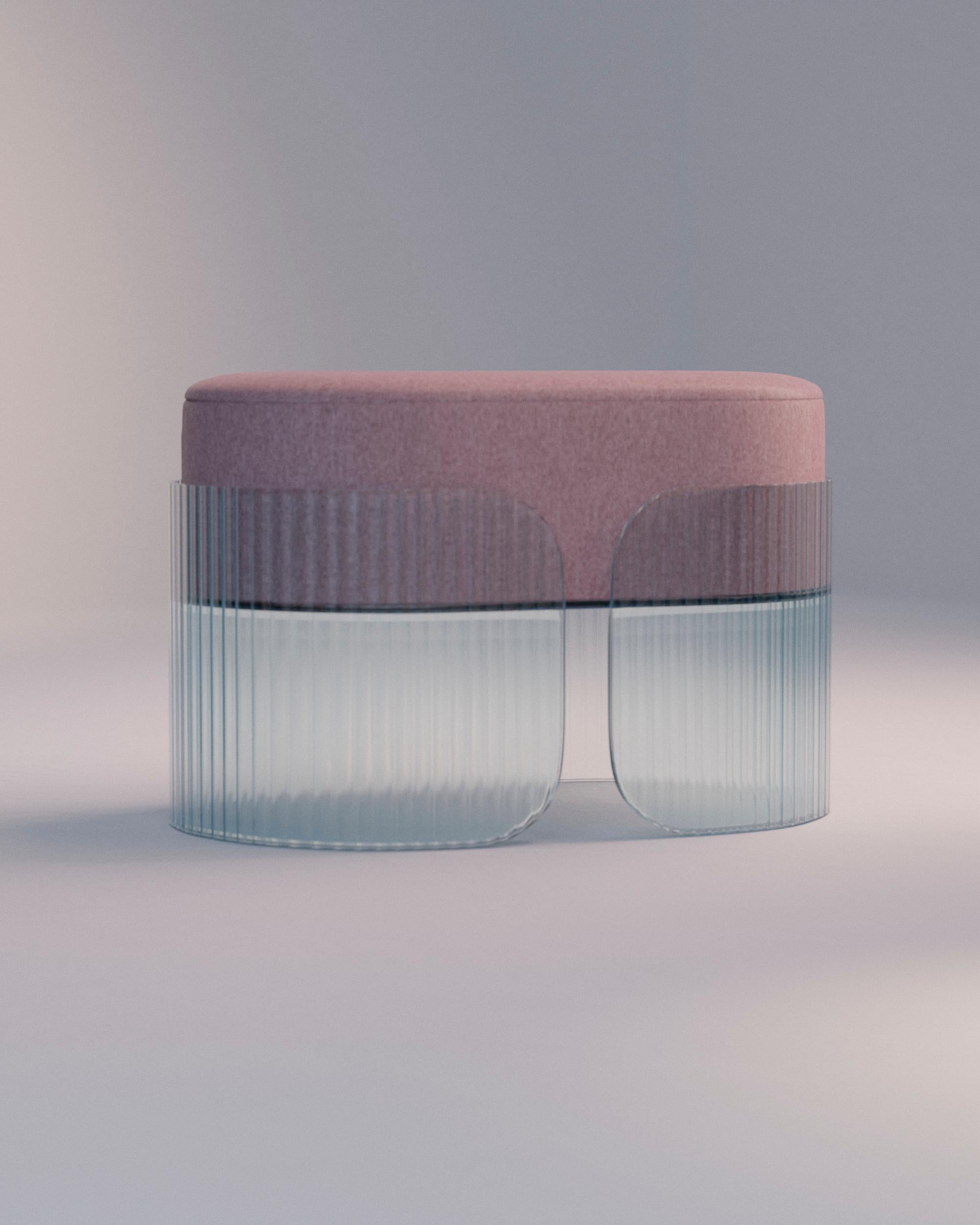 Post-Modern Pink Sublime Ottoman M by Glass Variations For Sale