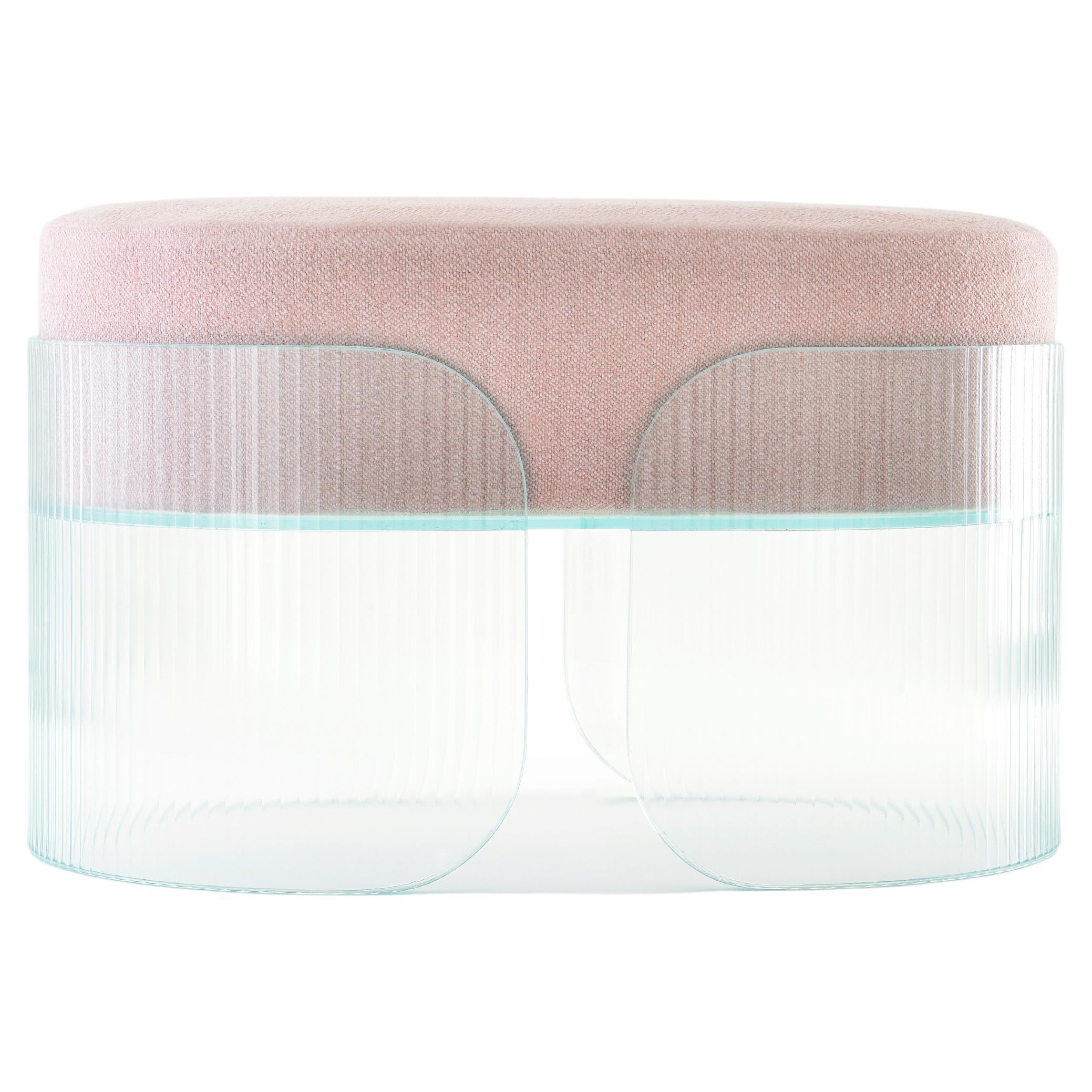 Pink Sublime Ottoman M by Glass Variations For Sale