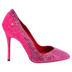 Pink Suede Crystal Embellished Pumps Size IT 37