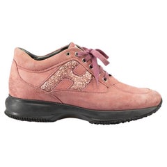 Pink Suede Interactive Glitter Trainers Size IT 37.5