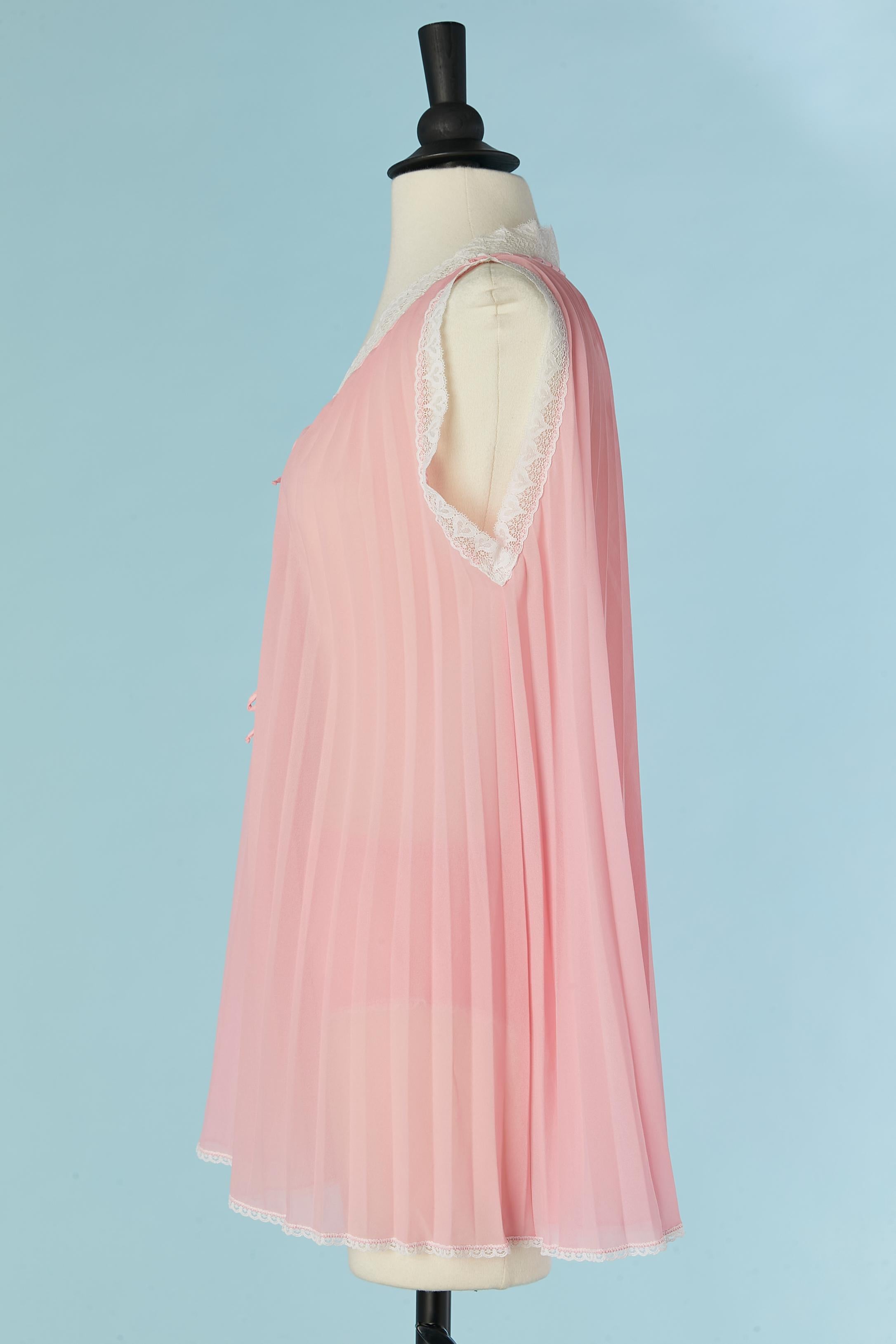 Women's Pink Sunray top with lace edge and panty ensemble  Christian Dior Circa 1980's