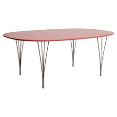 Superellipse-Tisch in Rosa von Arne Jacobsen für Fritz Hansen, 1969