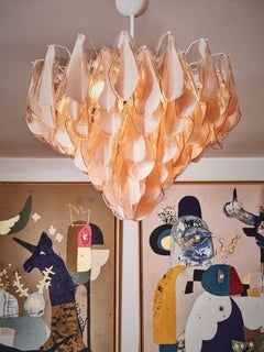 Suspension rose de Murano par Studio Glustin