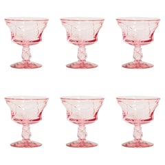 Pink Swirl Cocktail Goblets Set of Six