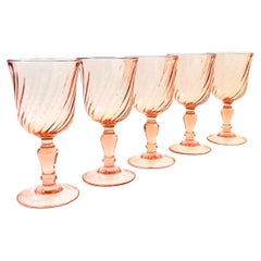 Pink Swirl Wine Glasses - Set of 5