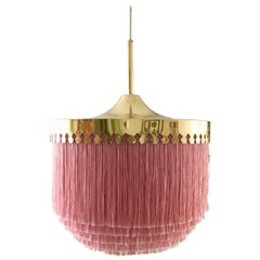 Pink T601 Fringe Pendant by Hans Agne Jakobsson, Markaryd, Sweden, 1960s