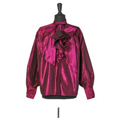 Chemise à volants en taffetas rose Ungaro Solo Donna 