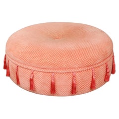 Pink Tassled Coffee Table Ottoman