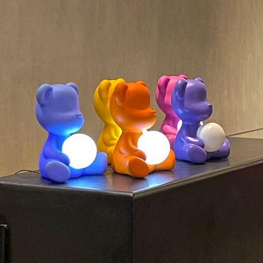 Italian Pink Teddy Bear Lamp LED, Designed by Stefano Giovannoni, Made in Italy For Sale