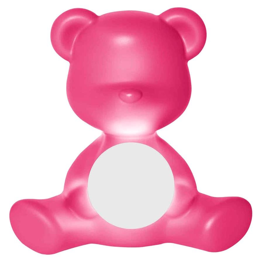 In Stock in Los Angeles, Fuchsia Teddy Bear Lamp LED Rechargeable
