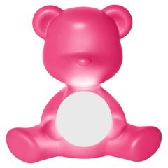 In Stock in Los Angeles, Fuchsia Teddy Bear Lamp LED Rechargeable