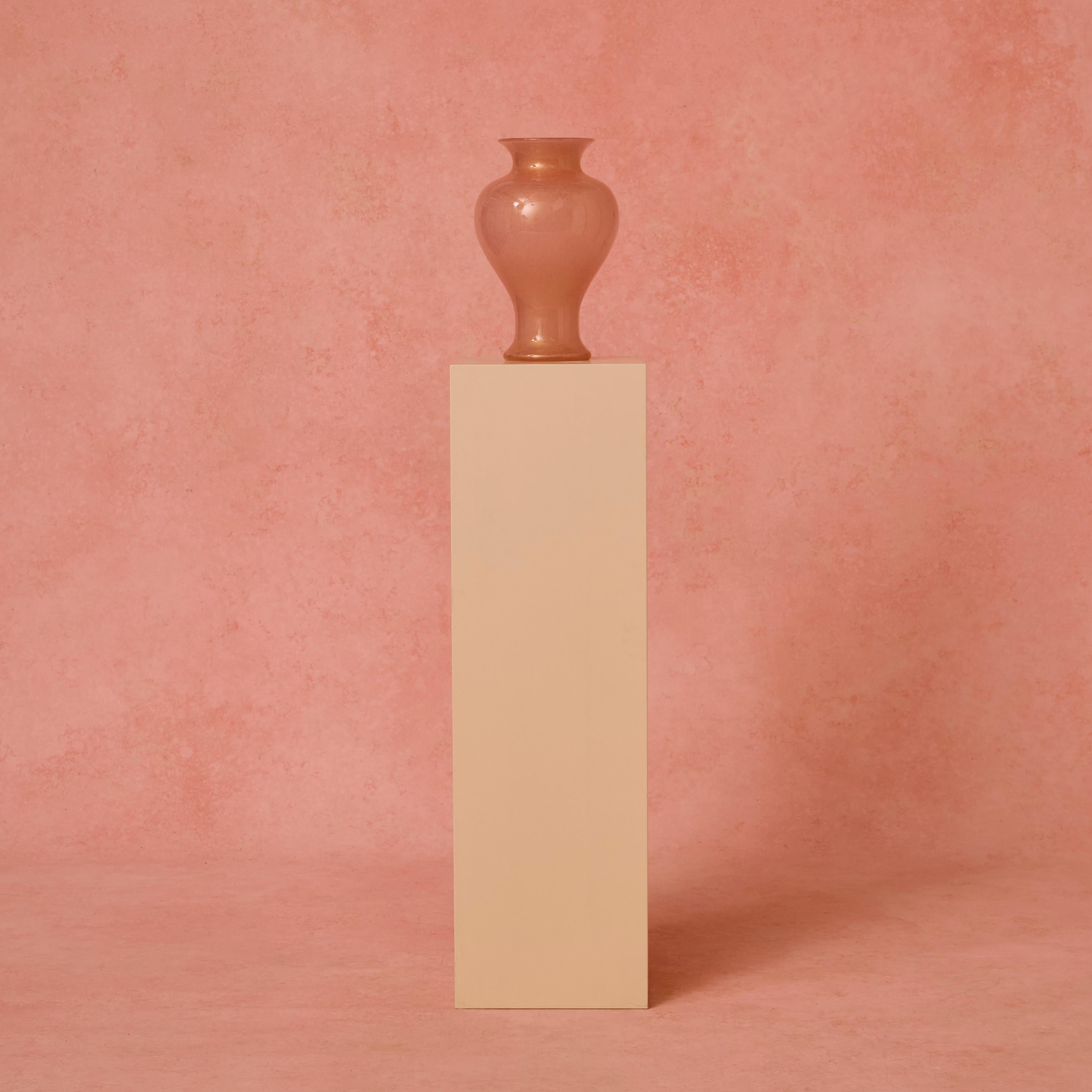 Italian Pink 'Tepore' Glass Vase by Barovier & Toso