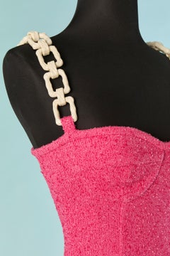 Pink terry cloth bustier cocktail dress MOSCHINO CHEAP & CHIC