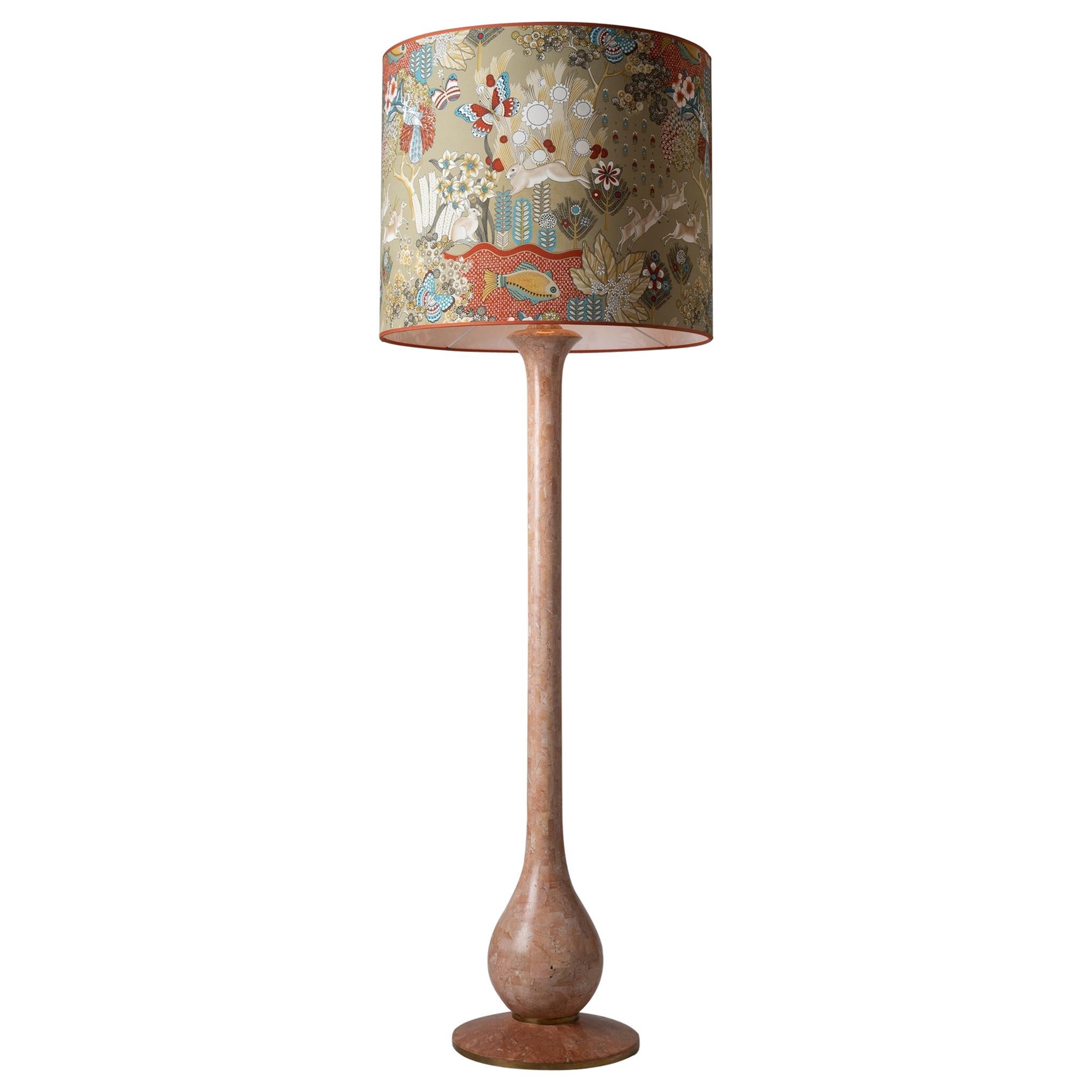 Pink Tessellated Marble Floor Lamp