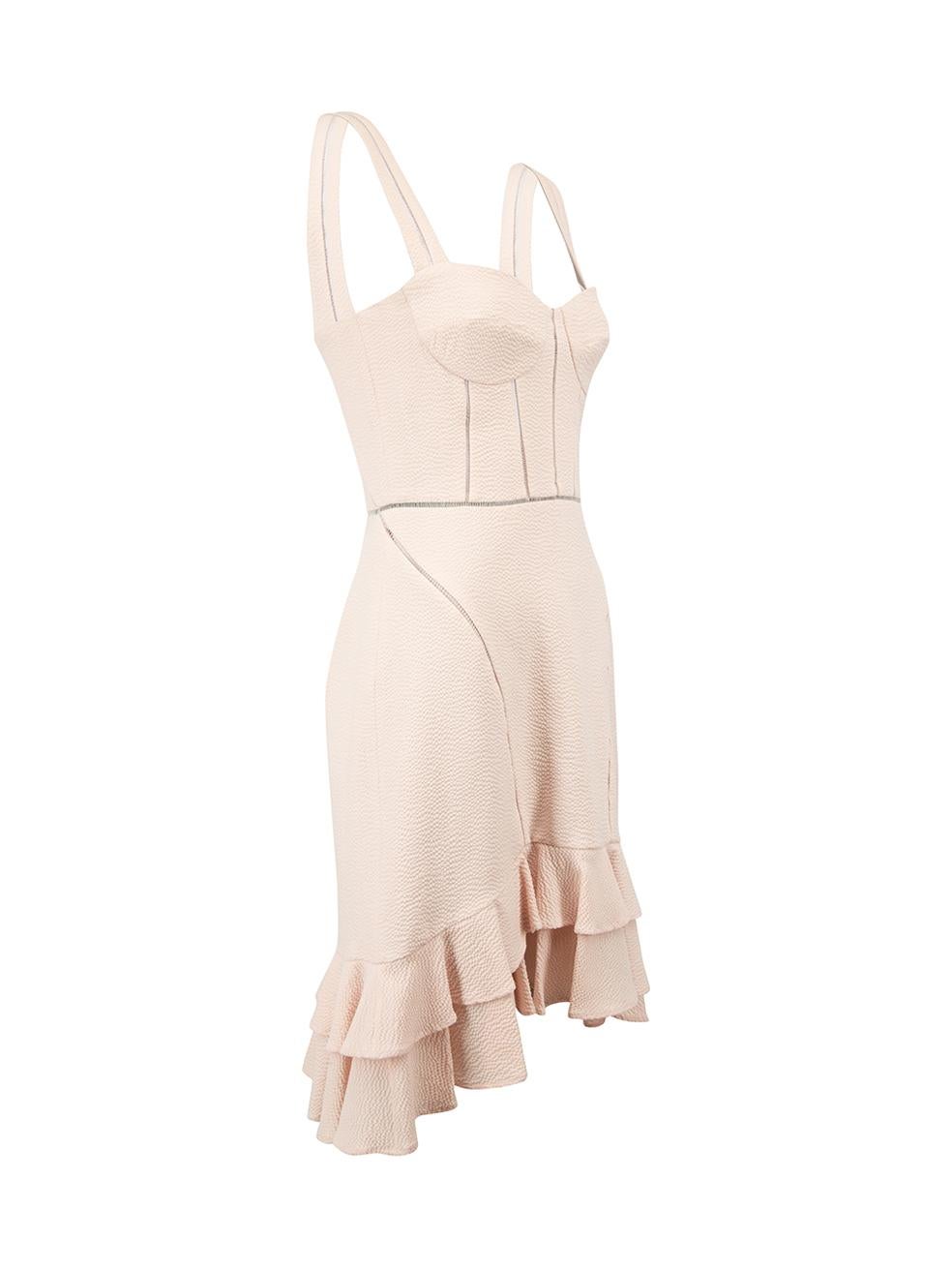 CONDITION is Very good. Hardly any visible wear to dress is evident on this used Jonathan Simkhai designer resale item.



Details


Pink

Wool viscose

Sleeveless bustier dress

Knee length

Textured fabric

Ruffled hem

Zip fastening on the