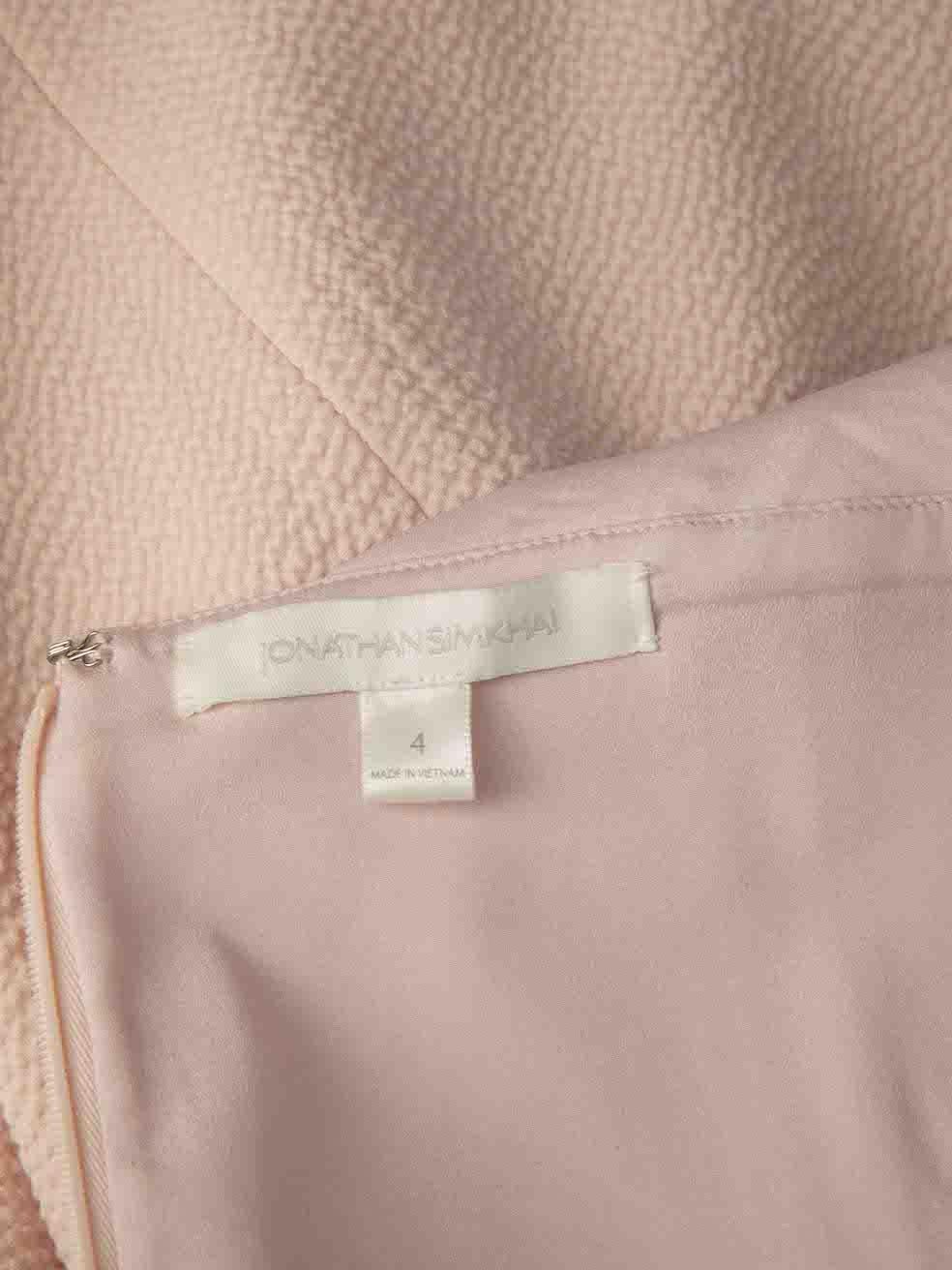 Women's Jonathan Simkhai Pink Textured Ruffle Bustier Dress Size S For Sale