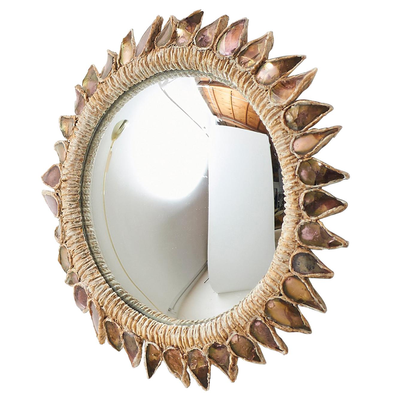 "Pink Thistle" Mirror by Line Vautrin