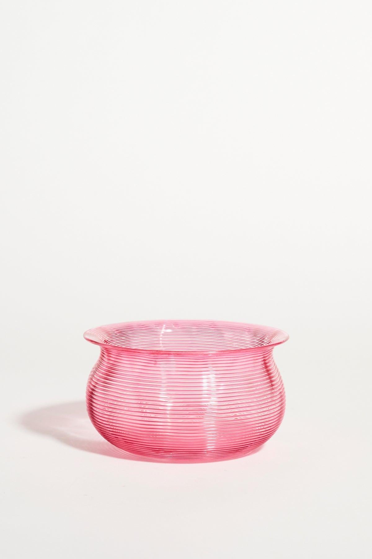 Victorian Pink Threaded Glass Bowl