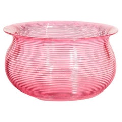 Pink Threaded Glass Bowl
