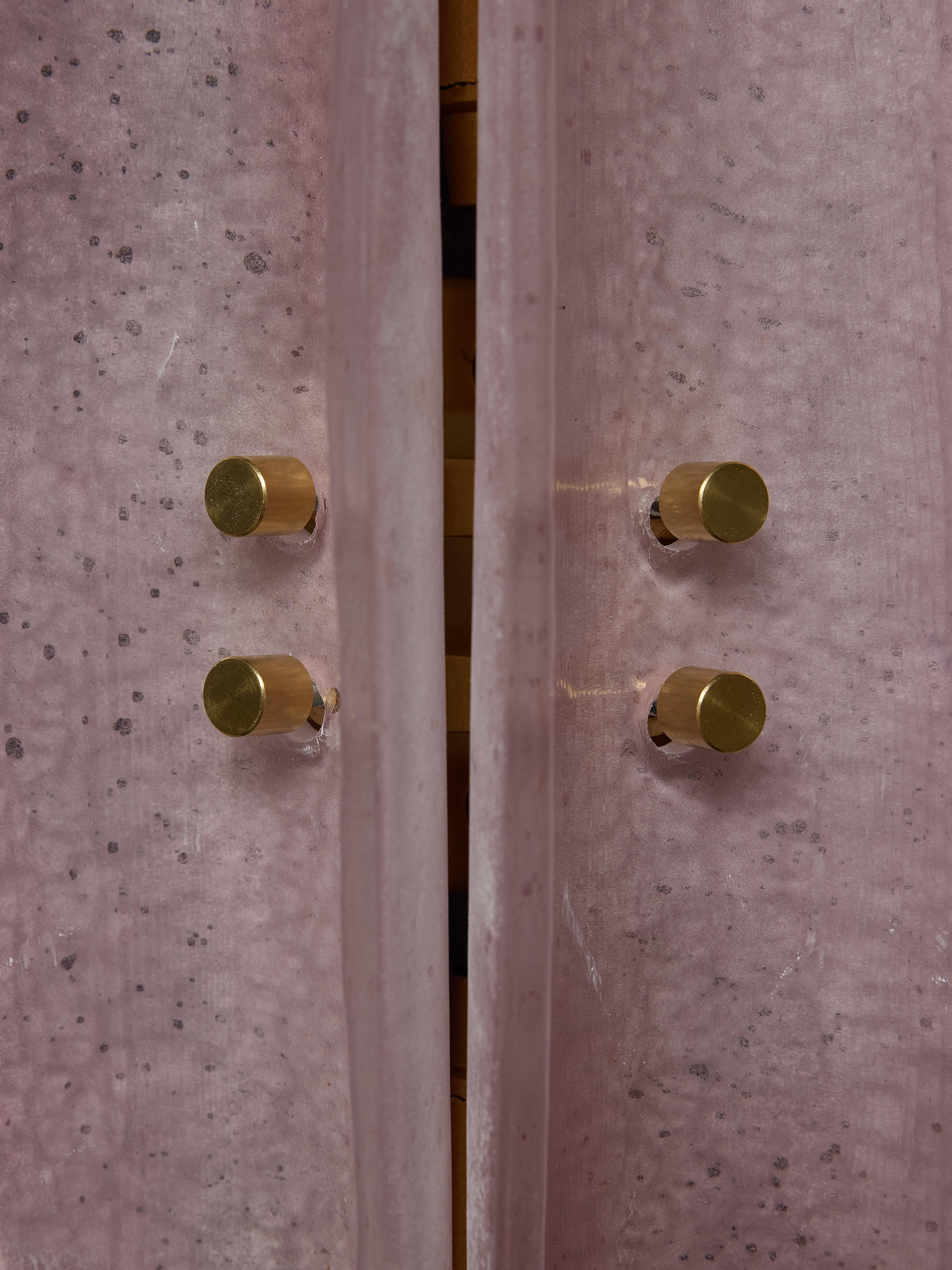 Moderne Trois pièces roses en verre de Murano en vente