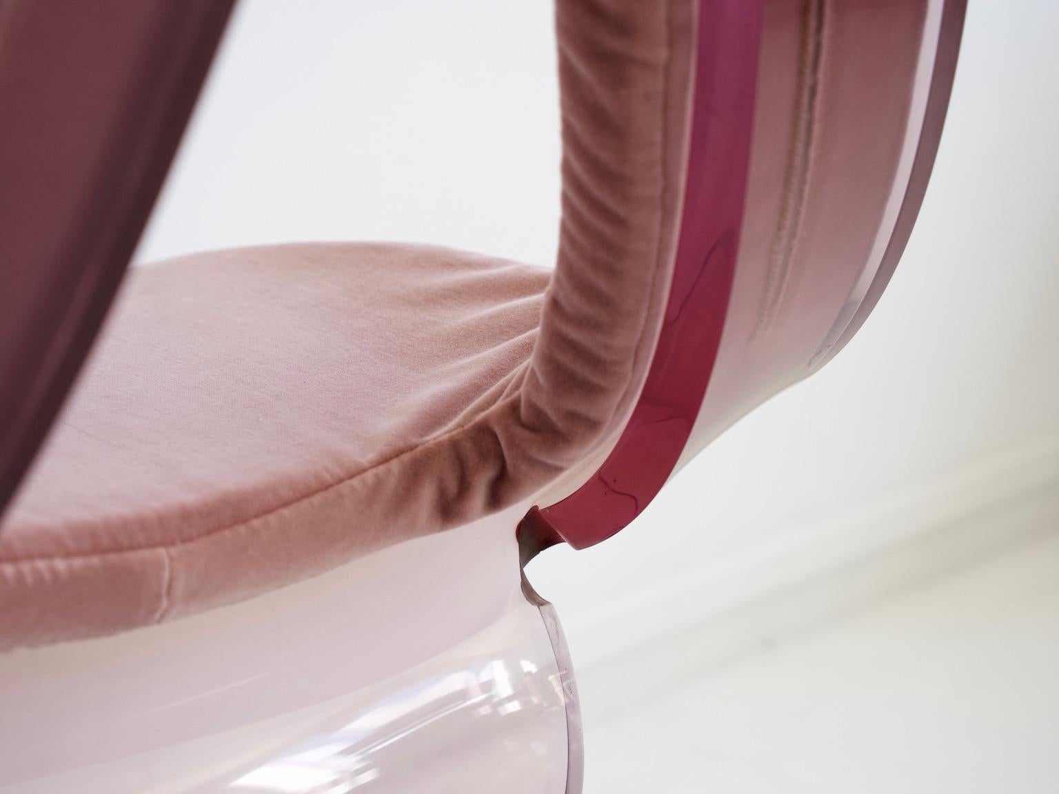Pink Tinted Lucite Dumas Chair by Boris Tabacoff 3