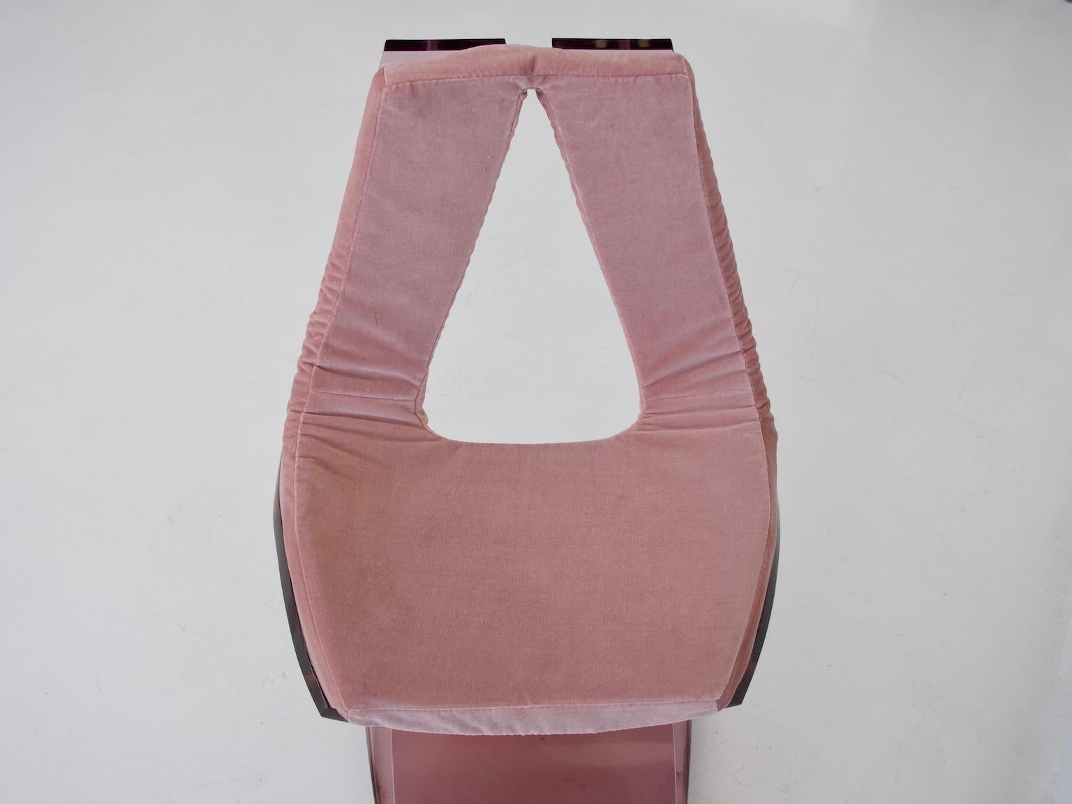Pink Tinted Lucite Dumas Chair by Boris Tabacoff 2
