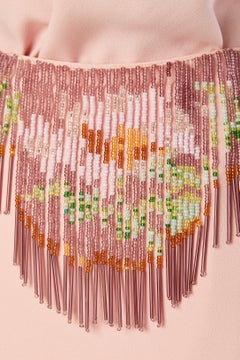 Top e gonna rosa con frange di perline Ines de La Fressange