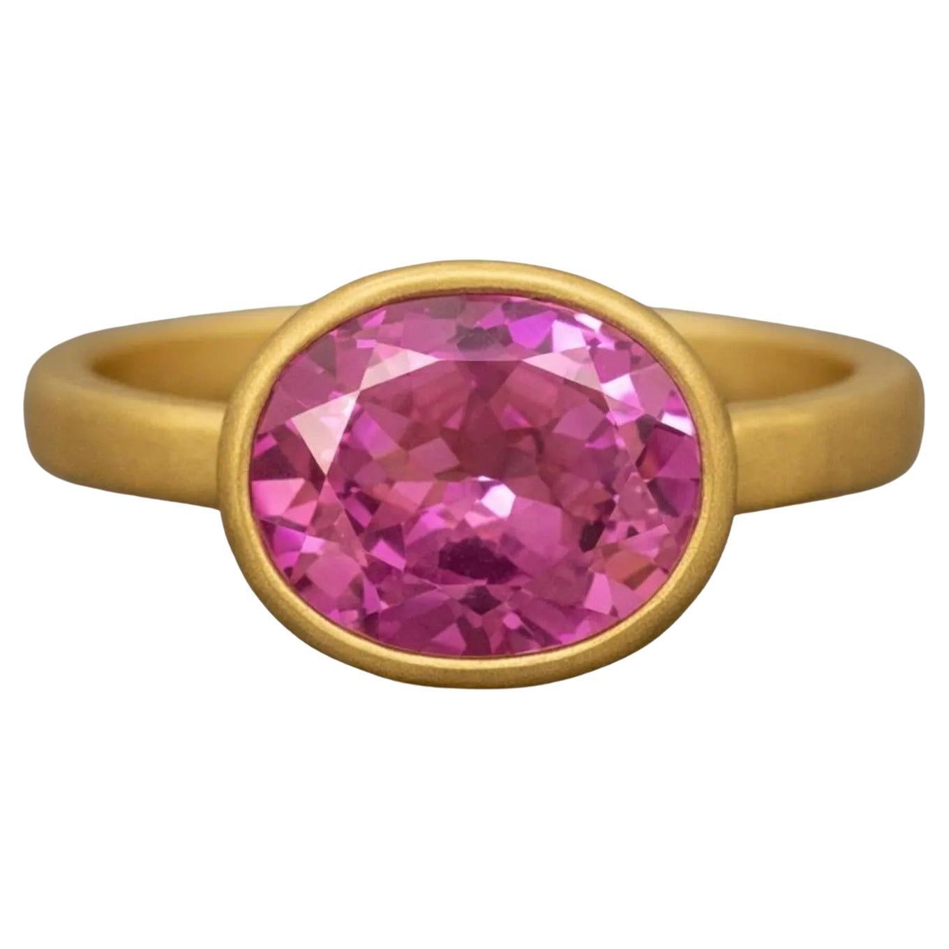 Pink Topaz 14K Yellow Gold Cocktail Ring