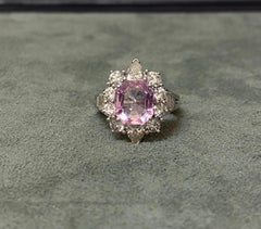 Pink Topaz and Diamond Ring
